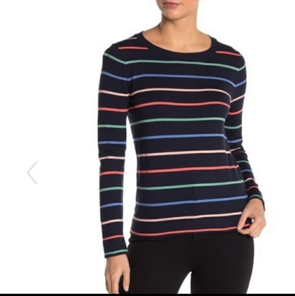 J Crew Navy Stripe Sweater - Picture 1 of 8